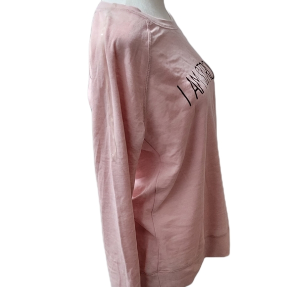 SALE! Ideology "I Am Strong" Sweater, Pink Ribbon, Breast Cancer Awareness - Picture 3 of 6